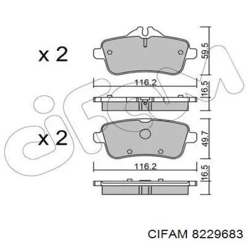 Колодки гальмові задні, дискові 8229683 Cifam