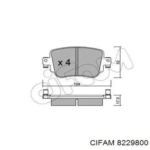 Колодки гальмові задні, дискові 8229800 Cifam