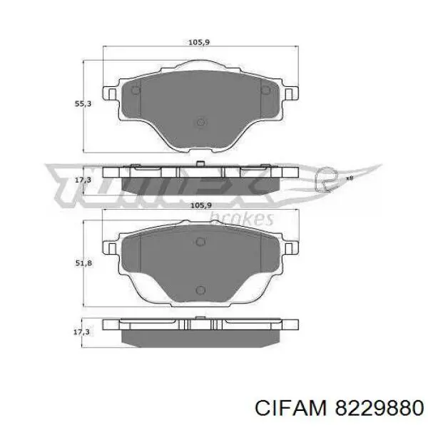 Задні гальмівні колодки 8229880 Cifam