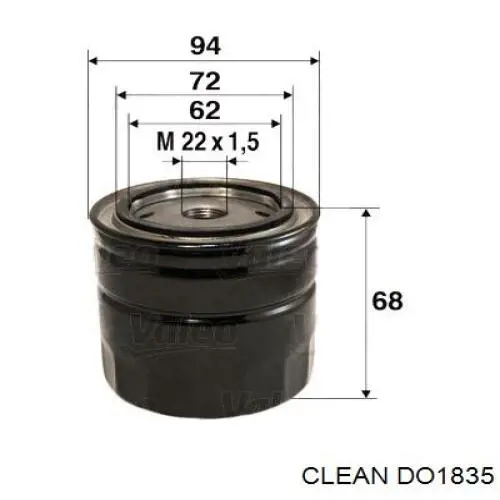 Масляний фільтр двигуна Clean DO1835 ціна, від 9.39 USD