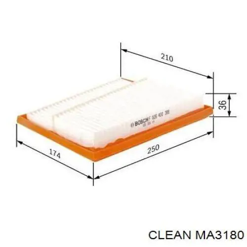 Повітряний фільтр MA3180 Clean