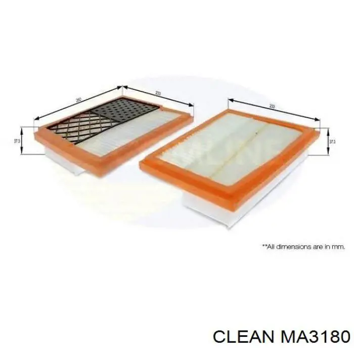 MA3180 Clean Повітряний фільтр двигуна