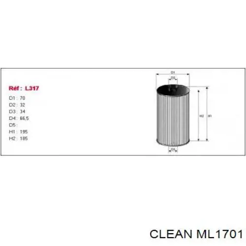 Масляний фільтр двигуна Clean ML1701 ціна, від 7.31 USD