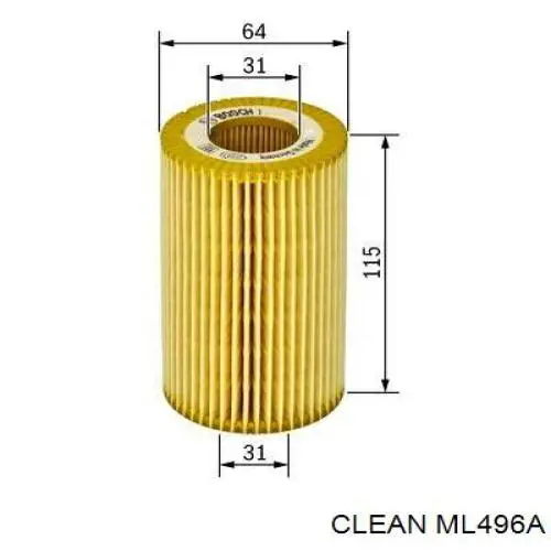 ML496A Clean фільтр масляний