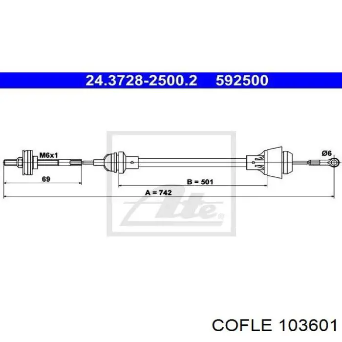 Трос зчеплення Cofle 103601 ціна, від 5.83 USD