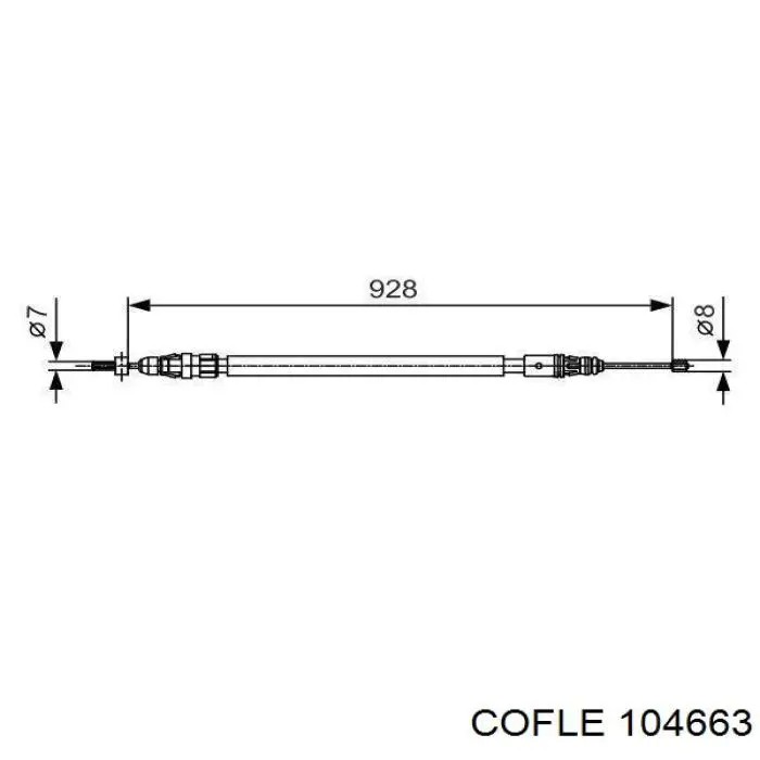Трос стоянкового гальма задній лівий Cofle 104663 ціна, від 11.83 USD
