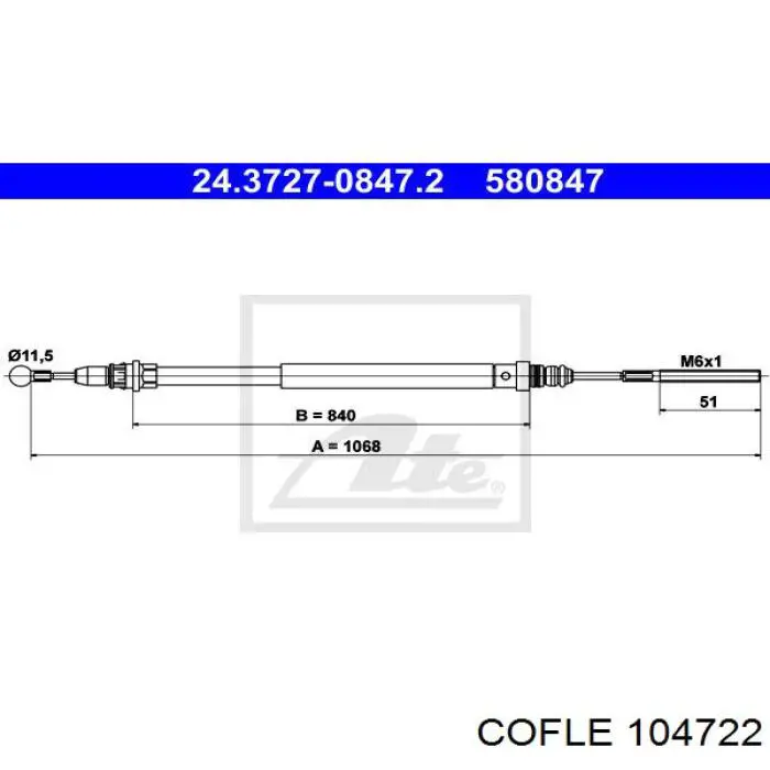 320746 Maxgear Трос ручника задній лівий