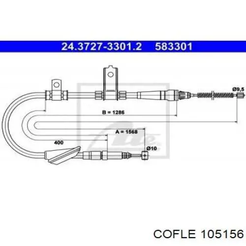 320719 Maxgear Трос ручного гальма задній, правий