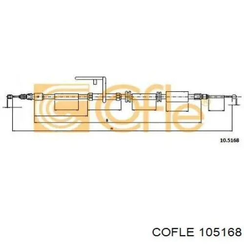 Трос ручного гальма задній, лівий 105168 Cofle