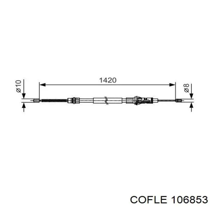 Трос ручного гальма задній, правий/лівий Cofle 106853 ціна, від 9.07 USD