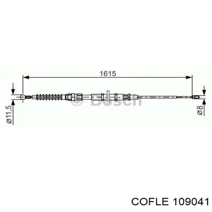 Трос стоянкового гальма задній правий Linex 390109 ціна, від 27.03 USD