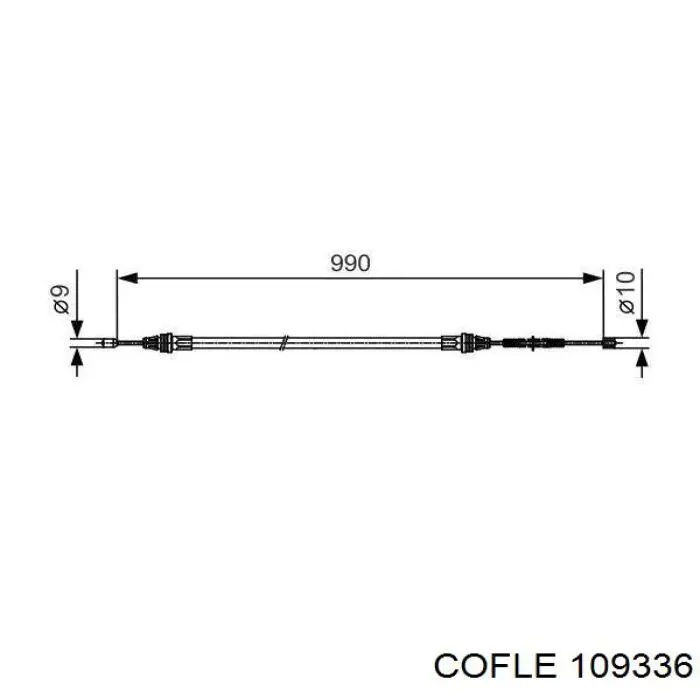 Трос ручного гальма задній, правий/лівий 109336 Cofle