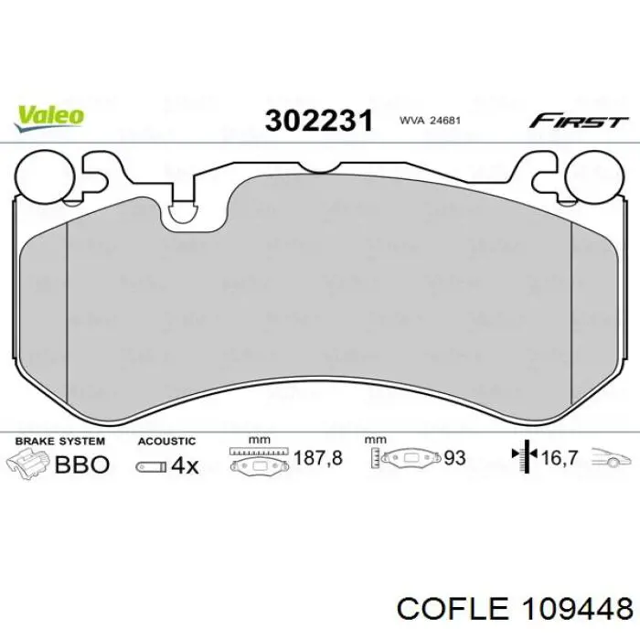 Гальмо стоянкове Cofle 109448