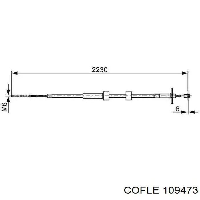 Трос стоянкового гальма задній лівий Cofle 109473 ціна, від 29.50 USD