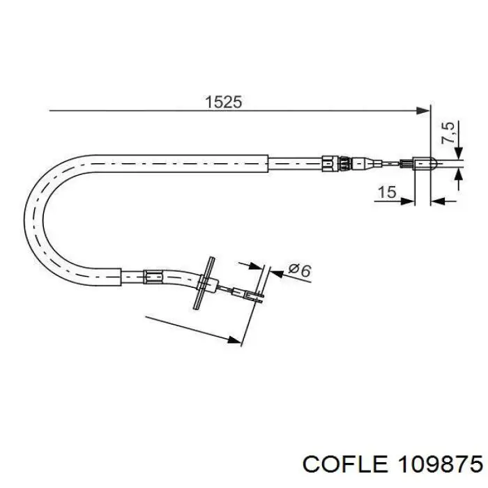 Трос стоянкового гальма задній лівий Rider RD4442270280 ціна, від 12.48 USD