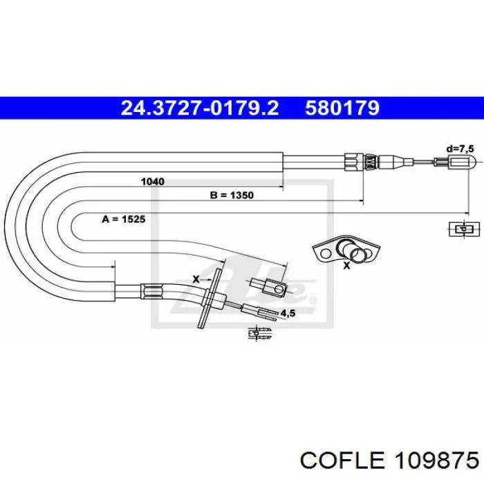 Купити RD4442270280 Rider Трос ручного гальма задній, лівий