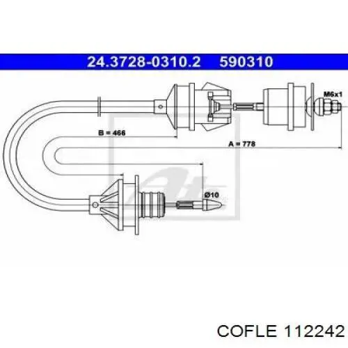 Тросик зчеплення LPR C0021C
