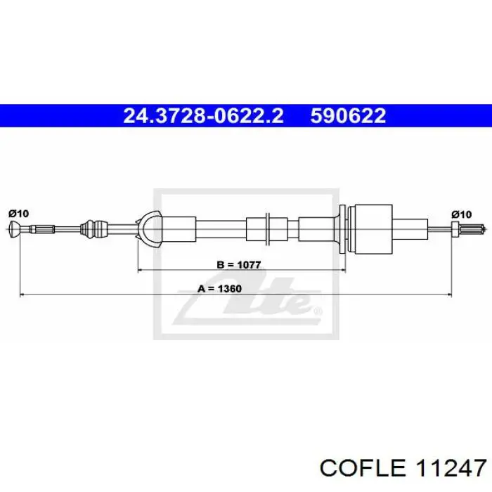 Трос зчеплення Ford 6140343 ціна, від 7.81 USD