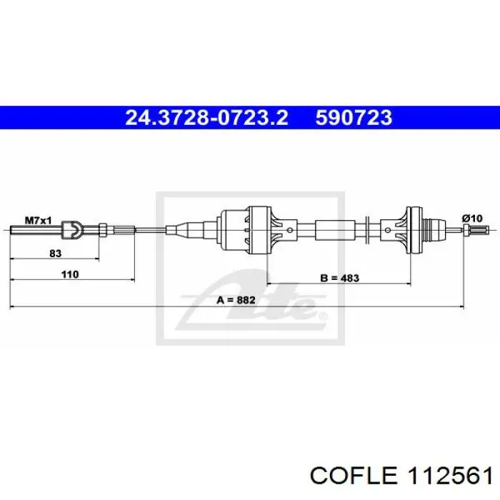 Тросик зчеплення Opel 90522456