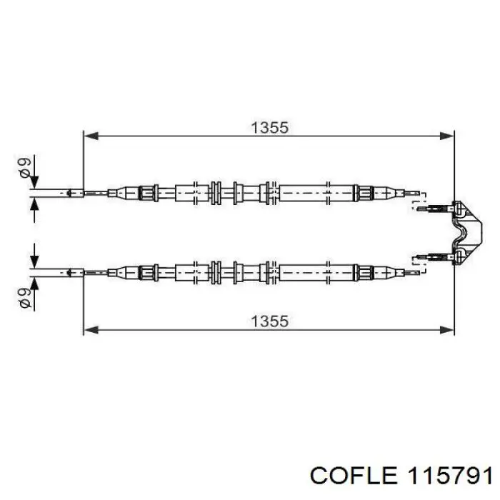 Купити 522153 Opel Трос ручного гальма, проміжний