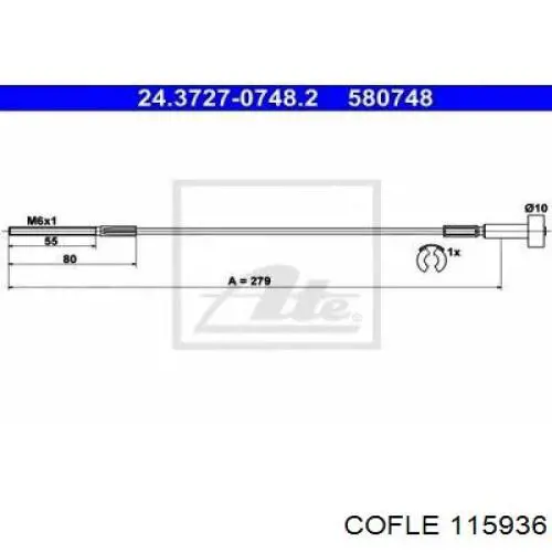 LABR0687 Starline Трос ручного гальма передній