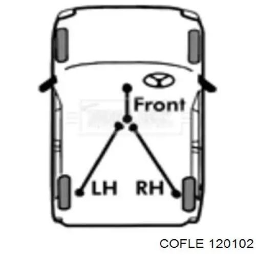 Трос ручника задній лівий Fiat/Alfa/Lancia 50505371