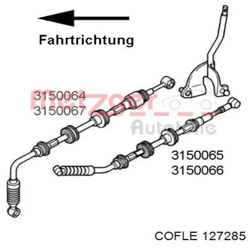 Трос перемикання передач, вибору передачі 127285 Cofle