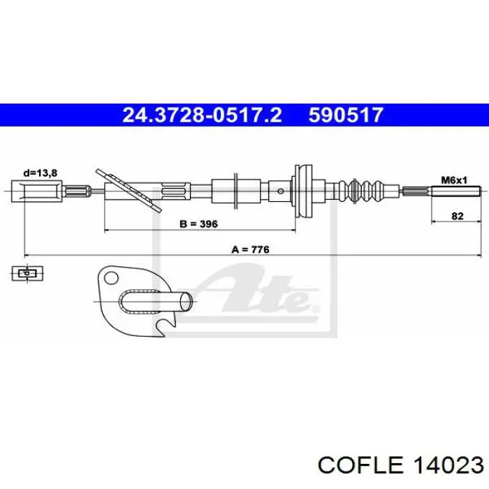 Тросик зчеплення Fiat/Alfa/Lancia 46406436