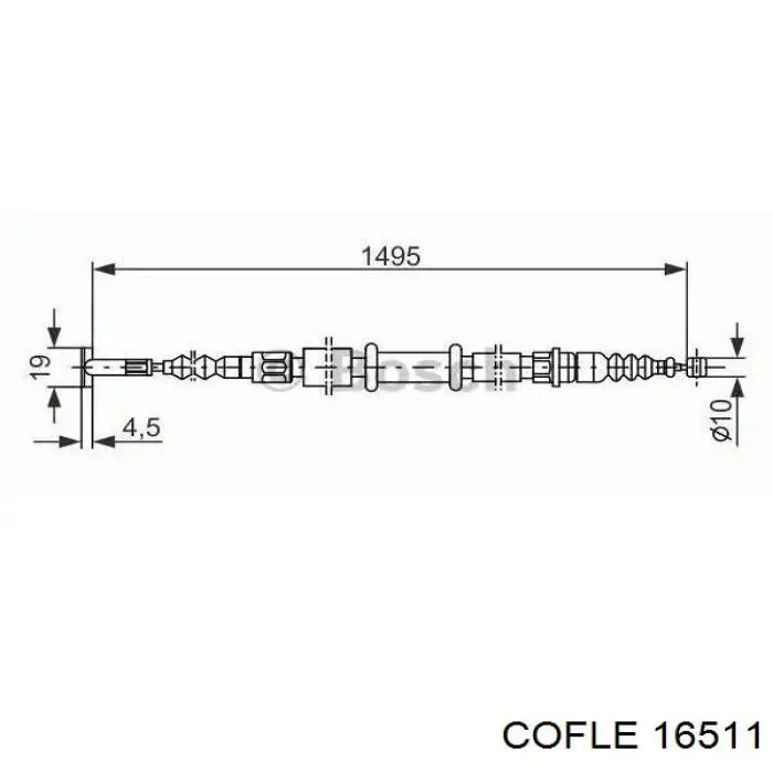 Купити 7615326 Fiat/Alfa/Lancia Трос ручного гальма задній, правий