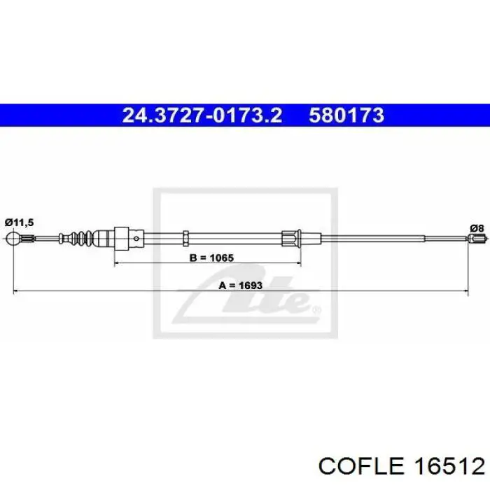 Купити 92323734 Fiat/Alfa/Lancia Трос ручного гальма задній, лівий