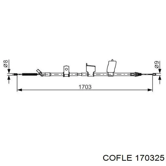 Трос стоянкового гальма задній лівий Cofle 170325 ціна, від 29.98 USD