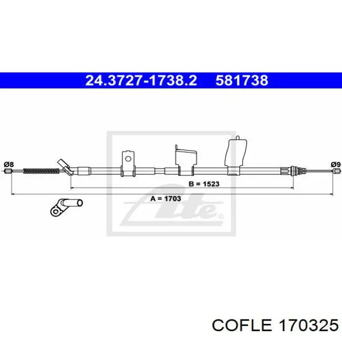 Трос стоянкового гальма задній лівий LPR C1634B ціна, від 25.22 USD