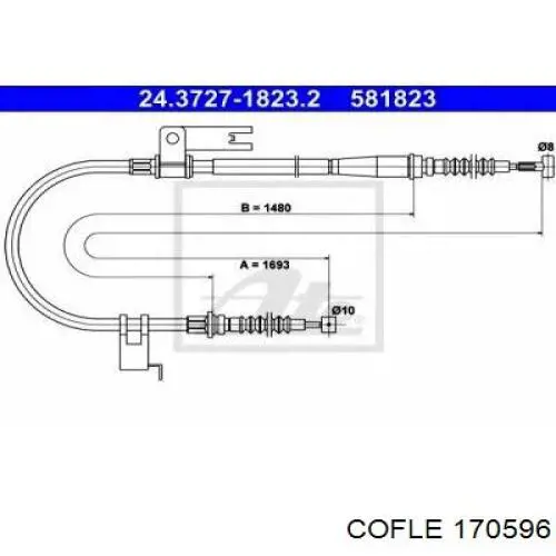 Трос стоянкового гальма задній лівий Linex 260143 ціна, від 25.57 USD