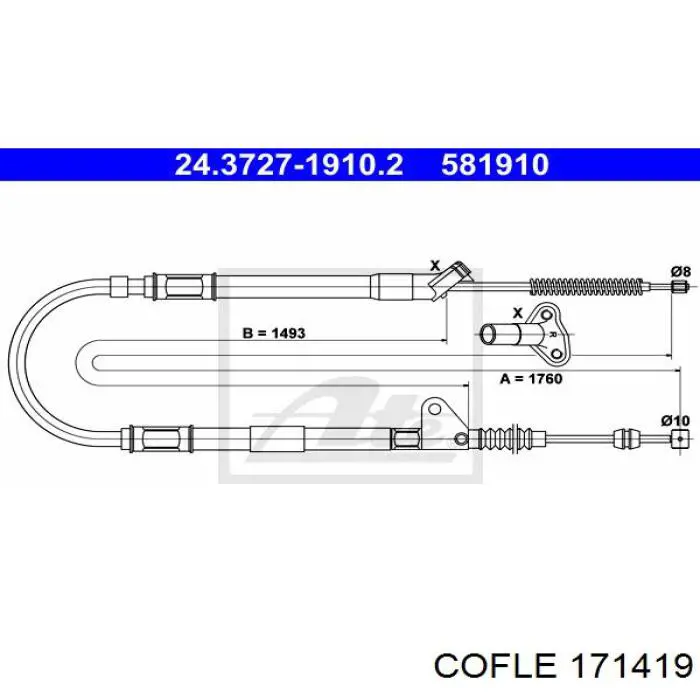 440185 Linex Трос ручного гальма задній, правий