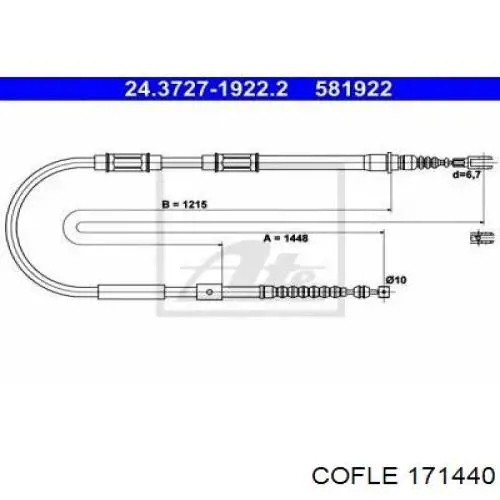 Трос стоянкового гальма задній лівий Japan Parts BC2045L ціна, від 24.43 USD