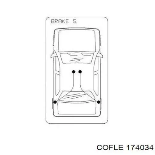 Трос стоянкового гальма задній лівий Cofle 174034 ціна, від 24.12 USD