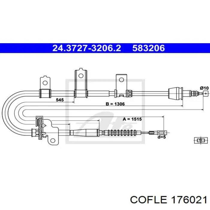 321376 Maxgear Трос ручника задній лівий