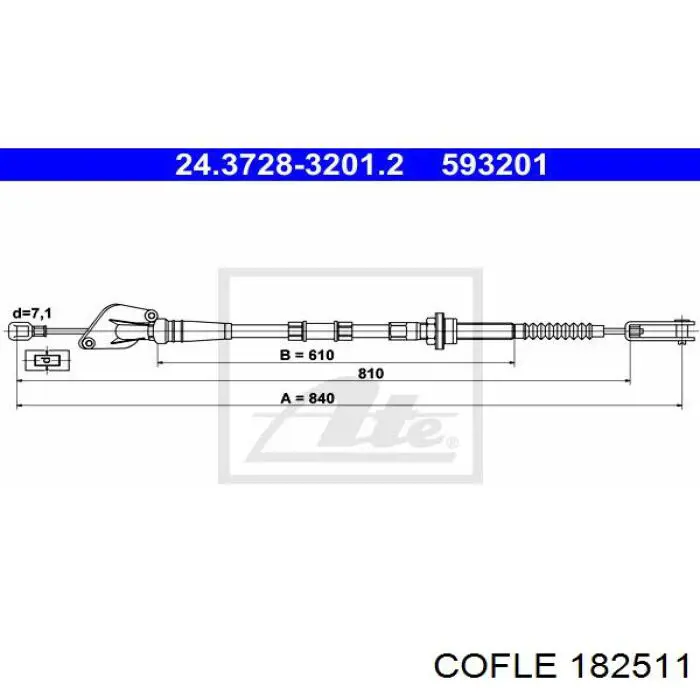 Трос зчеплення 182511 Cofle