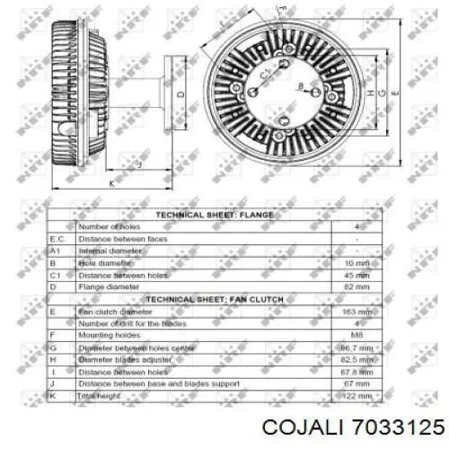 Купити 7033125 Cojali Муфта вязкостная системи охолодження
