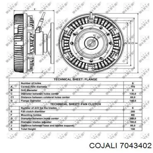 Купити 7043402 Cojali Муфта вязкостная системи охолодження