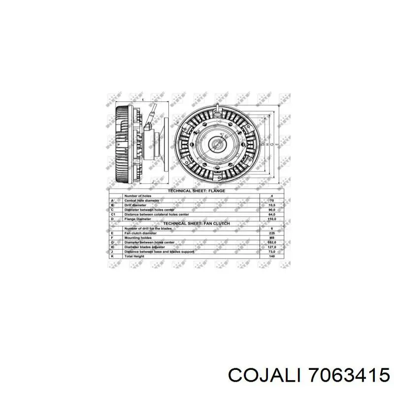 В'язкова муфта вентилятора Cojali 7063415 ціна, від 419.86 USD