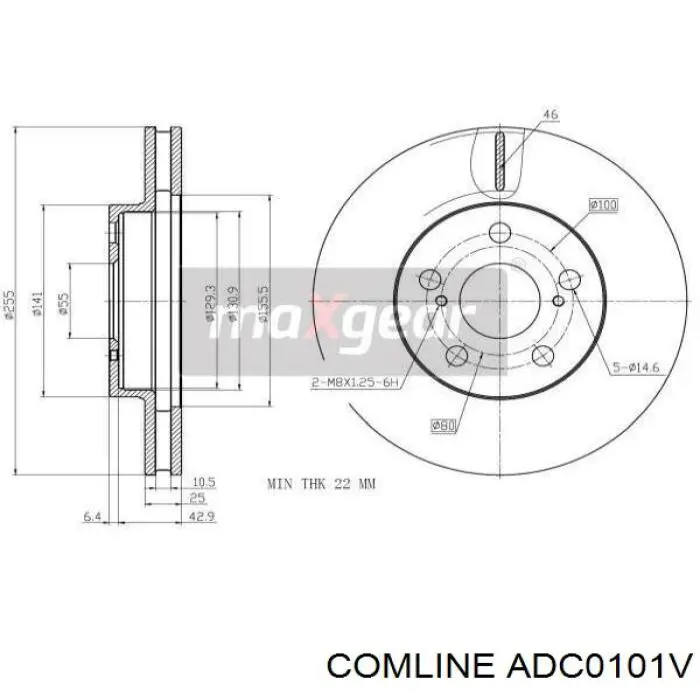 ADC0101V Comline диск гальмівний передній