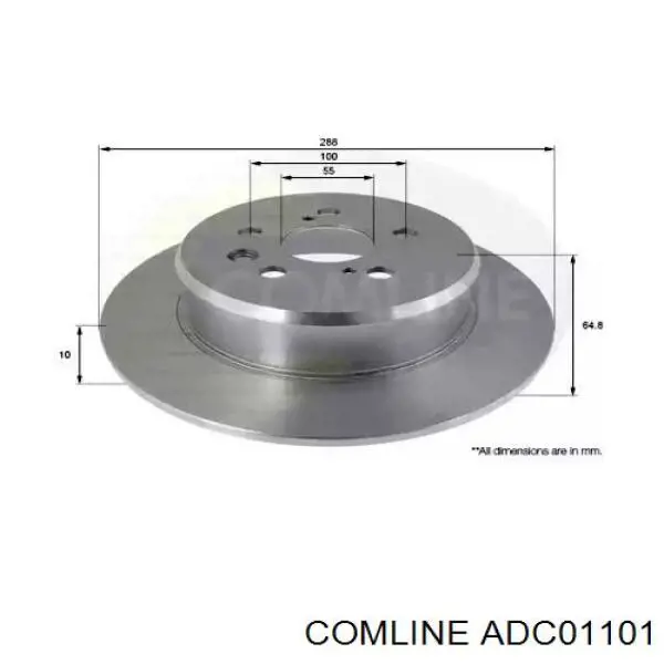 ADC01101 Comline диск гальмівний задній