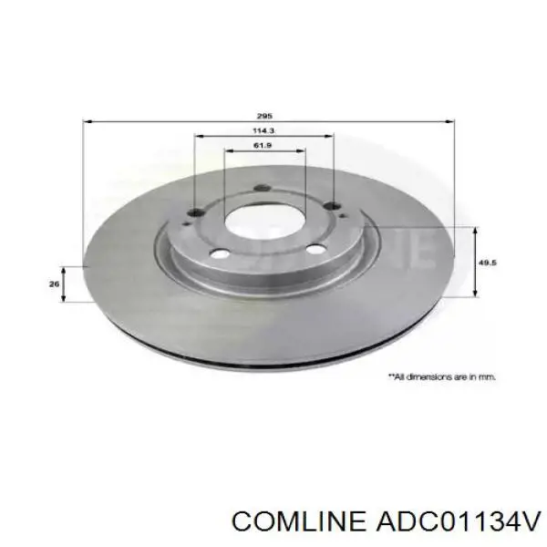 ADC01134V Comline Гальмо дискове переднє