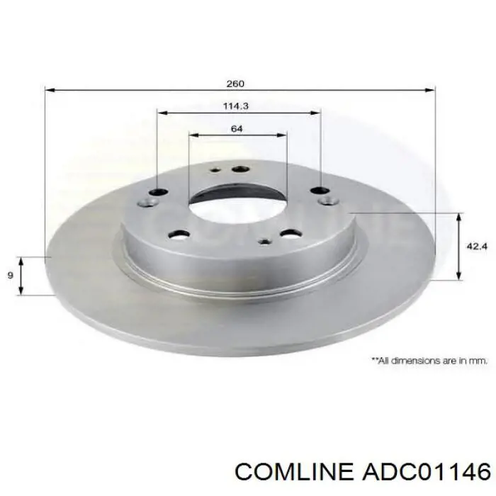 Диск гальмівний задній Comline ADC01146