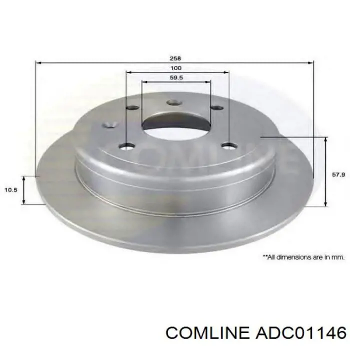 Диск гальмівний задній ADC01146 Comline