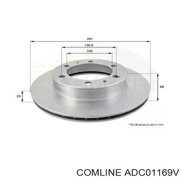 ADC01169V Comline Гальмо дискове переднє
