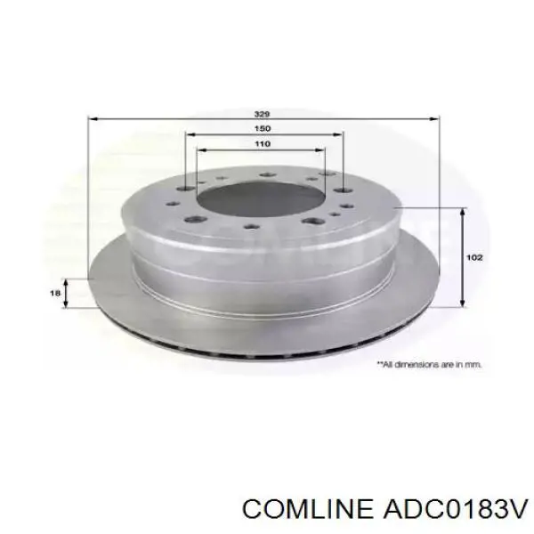 Диск гальмівний задній ADC0183V Comline