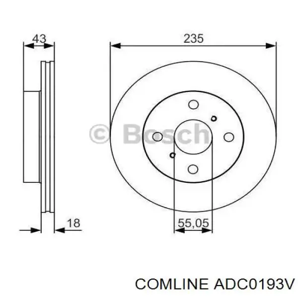 Гальмівні диски передні ADC0193V Comline