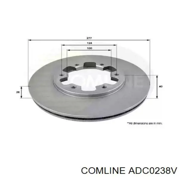 Диск гальмівний передній ADC0238V Comline